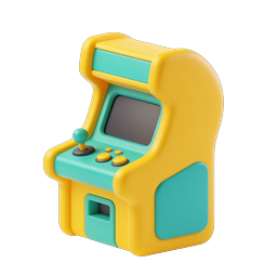 Retro Arcade Game Machine Icon - 3D Clay Style