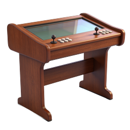 Tavolo da gioco arcade in legno - Icona console di gioco classica