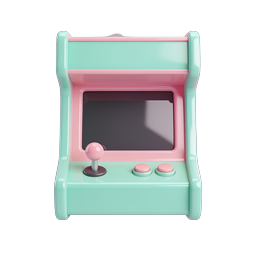 Pastel Arcade Machine Gaming Icon | Retro 3D Design