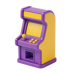 Retro Arcade Machine Icon - 3D Clay Style Gaming