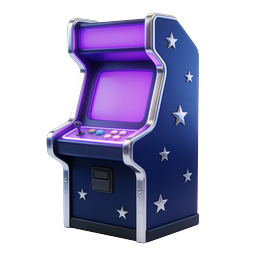 Retro-Arcade-Automat-Icon - Neon Gaming Cabinet 3D