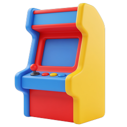 Colorful Retro Arcade Machine Icon - 3D Gaming