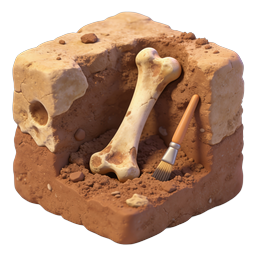 Archaeology Excavation Icon - Fossil Bone Discovery