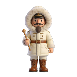 Arctic Explorer 3D Character Icon for Winter Adventures
