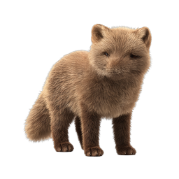Realistic Baby Arctic Fox Wildlife Icon