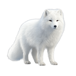 Polarfuchs-Icon - Realistische Illustration eines weißen arktischen Wildtieres
