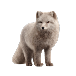 Realistisches Polarfuchs-Wildtier-Icon