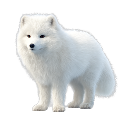 Arctic Fox Realistic Icon - Stunning White Wildlife Illustration