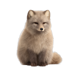Realistic Arctic Fox Wildlife Icon | Detailed Animal Illustration