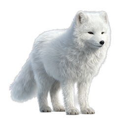 Realistisches Polarfuchs-Icon - Wunderschöne weiße Tierillustration