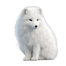 Arctic Fox Realistic Wildlife Icon | Polar Animal Illustration