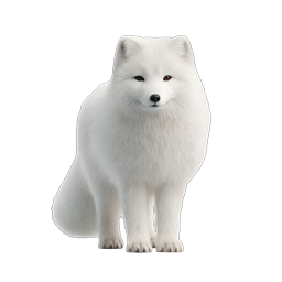 Arctic Fox Icon - Realistic White Wildlife Illustration