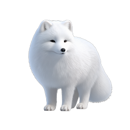 Realistic Arctic Fox Icon | Stunning 3D Wildlife