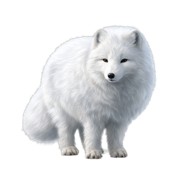 Arctic Fox Realistic Icon | White Polar Fox Wildlife