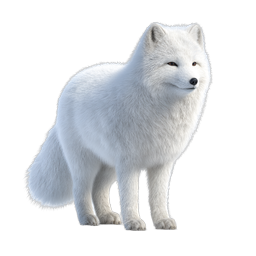 Realistic Arctic Fox Icon - White Winter Wildlife