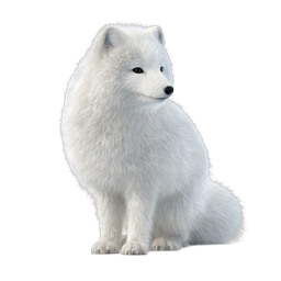 Arctic Fox Realistic Wildlife Icon | Premium Nature Illustration