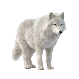 Realistic Arctic Fox Icon - White Wildlife Illustration