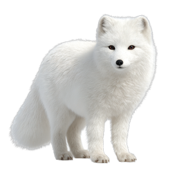 Realistic Arctic Fox Icon - White Polar Wildlife