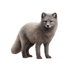 Realistic Arctic Fox Animal Icon | Wildlife Illustration