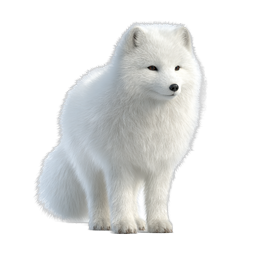 Realistic Arctic Fox Icon - Wildlife Nature Illustration