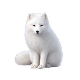 Arctic Fox Realistic 3D Wildlife Icon