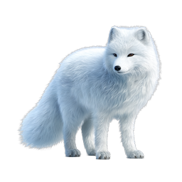 Ícone de raposa do ártico realista - Belo animal selvagem branco