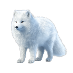 Arctic Fox Realistic Wildlife Icon - White Polar Fox