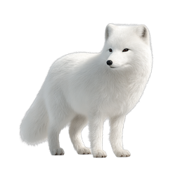 Realistisches Polarfuchs-Icon - Premium-Wildtier-Illustration