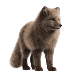 Realistic Arctic Fox 3D Icon - Wildlife Animal Illustration