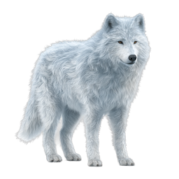 Icono realista de lobo blanco ártico | Diseño de naturaleza y vida silvestre