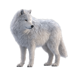 Realistic Arctic White Wolf Icon - Wildlife Animal