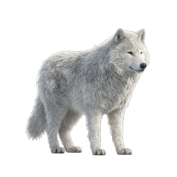 Realistic Arctic Wolf Icon - 3D Wildlife Illustration