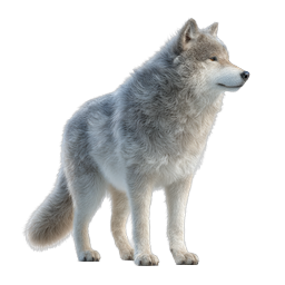 Realistic Arctic Wolf Icon - Wildlife Predator Illustration