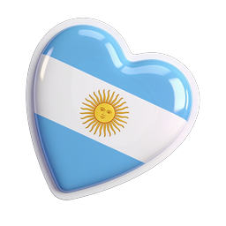 Argentina Flag Heart Icon - 3D Patriotic Symbol
