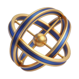 Luxury Gold Armillary Sphere Icon - 3D Rendered