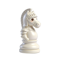 Adorable 3D Armored Chess Knight Piece Icon