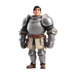 Armored Knight 3D Character Icon for Fantasy Games