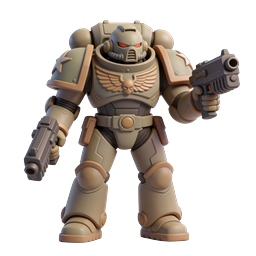 Armored Space Soldier 3D Character Icon - Sci-Fi Warrior