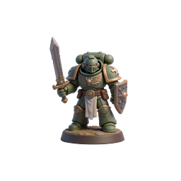 Armored Warrior Miniature Icon - 3D Fantasy Knight