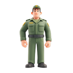 Army Soldier Character Icon - 3D Military Figure