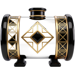 Ícone de Tanque Dourado Art Déco | Recipiente Luxuoso Ornamentado