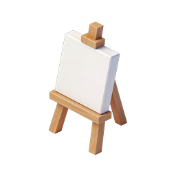 Artist Easel Canvas 3D Icon for Creative Apps