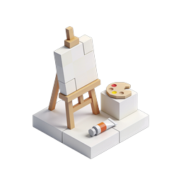 Art Easel Icon - 3D Isometric Creative Design