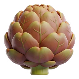 Artischocken-Gemüse-Icon - 3D-Clay-Style Food-Icon
