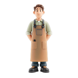 Artisan Craftsman Character 3D Icon