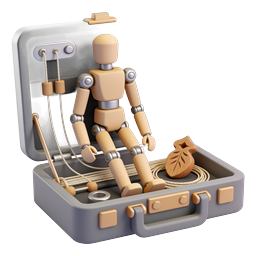 Artisan Toolkit Icon with Wooden Mannequin Figure