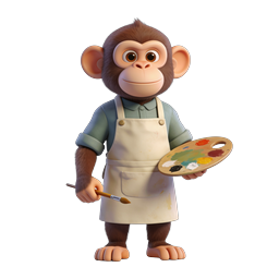 Playful Artist Monkey Icon for Creative Projects