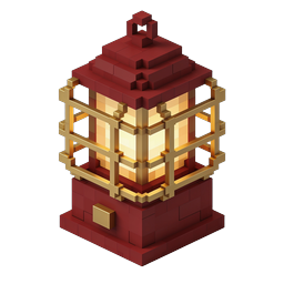 Isometric Asian Lantern Icon | 3D Red & Gold Design