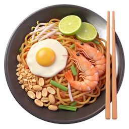 Asian Noodle Bowl with Shrimp & Egg 3D Icon