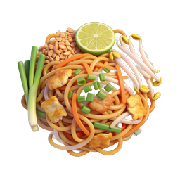Asian Noodle Bowl Icon - 3D Clay Rendered Food Illustration